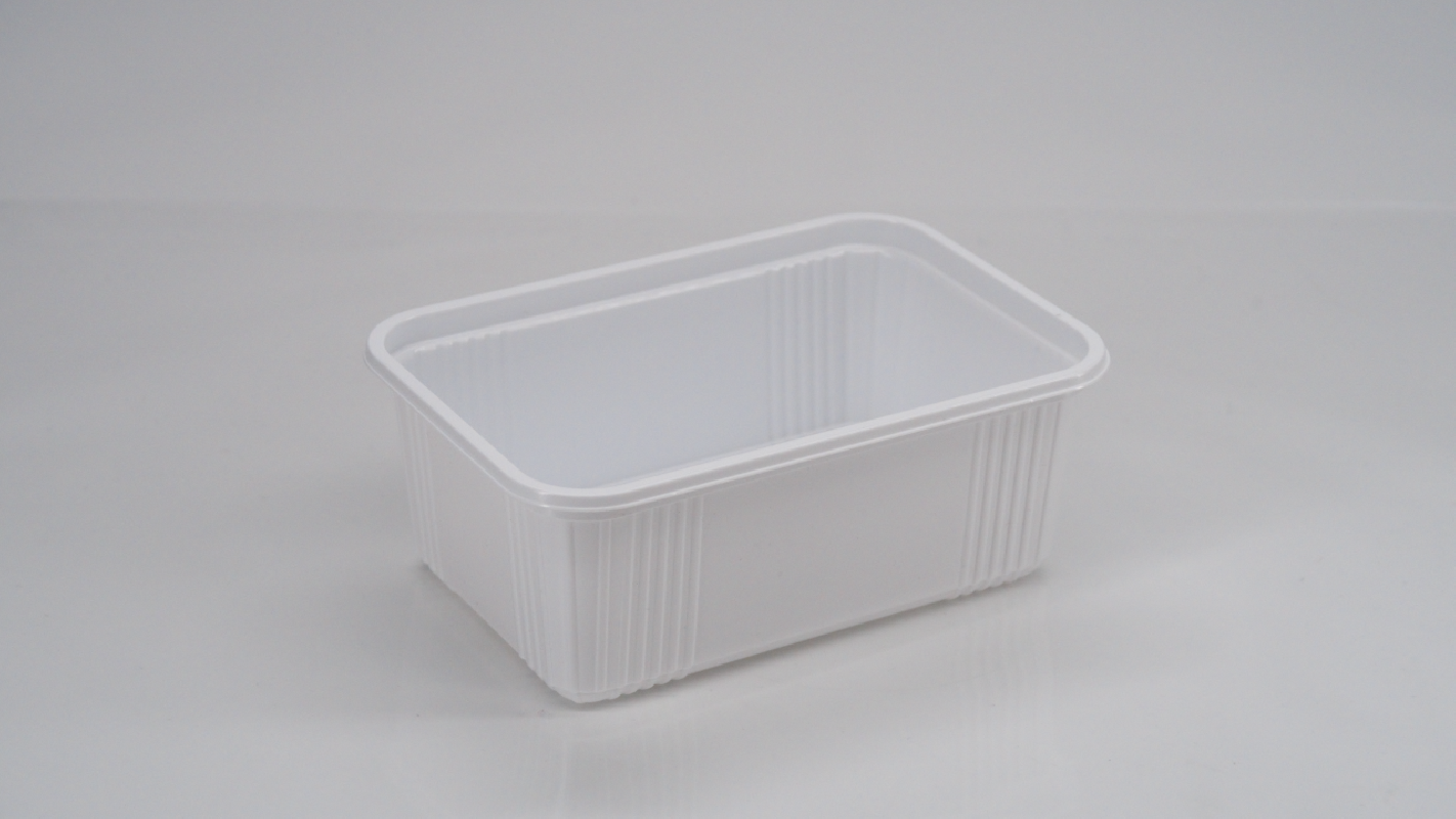 RAVIER RECTANGULAIRE EN PLASTIQUE BLANC - 500 ml