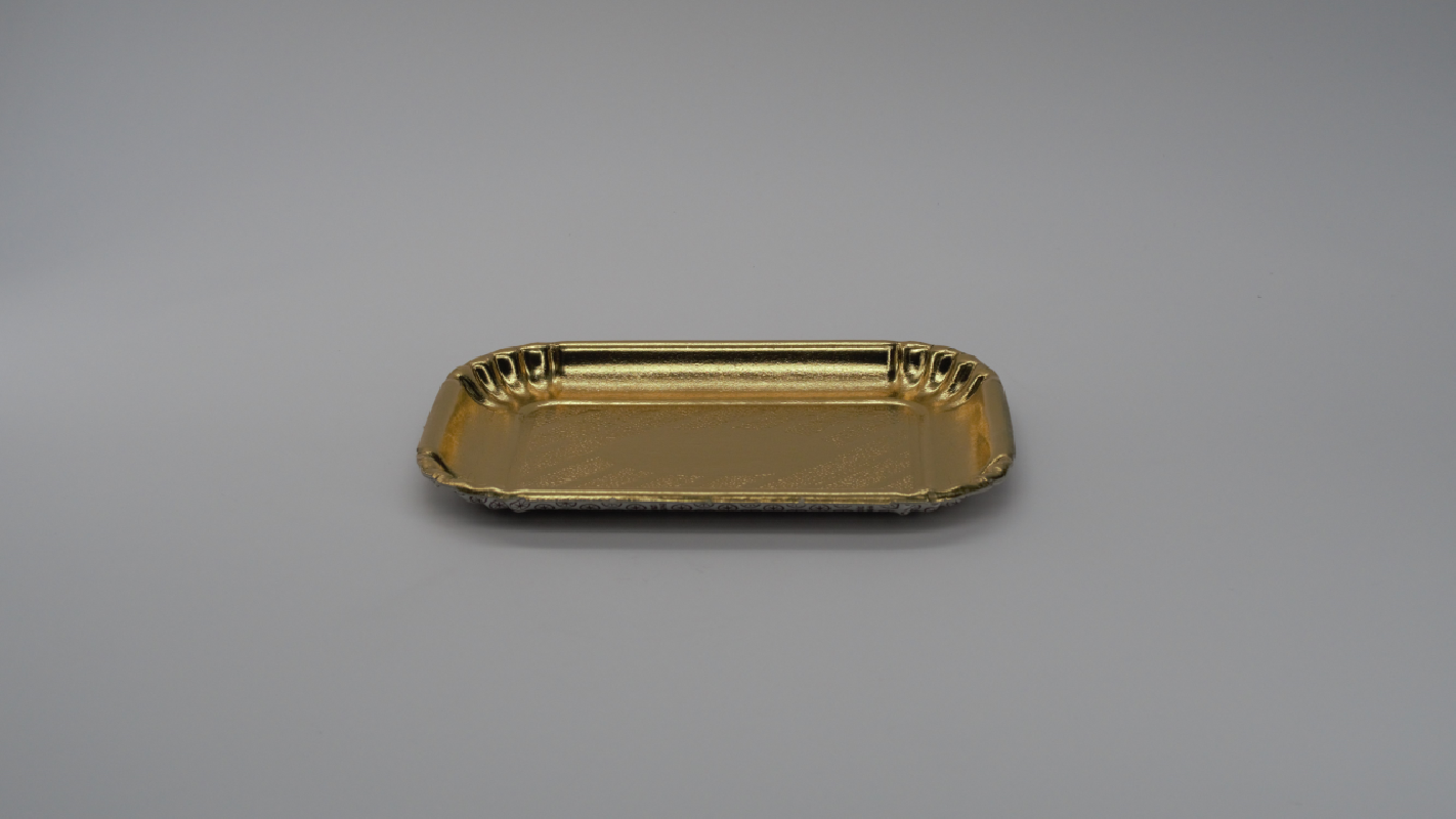 PLATEAU EN CARTON DORÉ